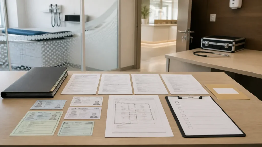 Momento de documentação societária, fiscal e imobiliária durante atividade de Abertura de Empresa para Consultórios no.